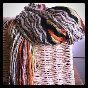 Silky knit scarf, earth tones